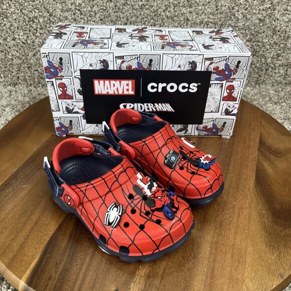 Crocs Kids Marvel Spider-Man All-Terrain Toddler Size C9 Adjustable Clogs Shoes - Picture 1 of 13